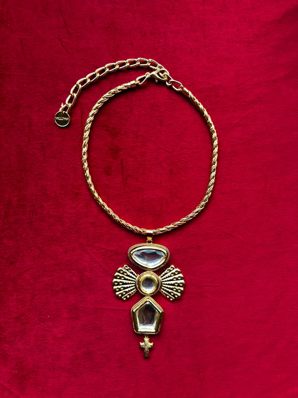 Polki Angle Wing Necklace — Valliyan