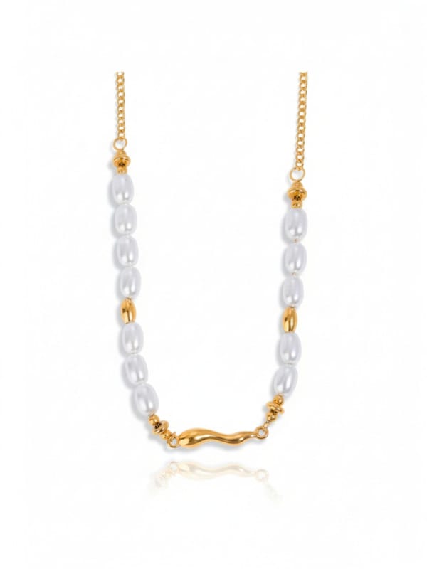Glass Pearl Oval Pearl Necklace — Cao Jewellery