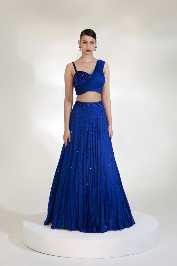 Verve Drape Lehenga Set — LIBAS CAFE