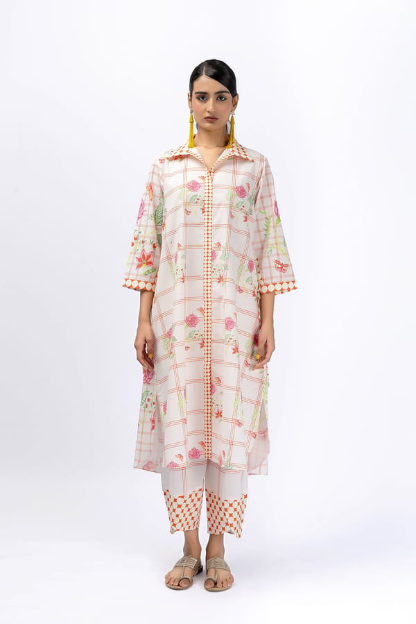 Chintz Long Shirt +Tulip Pant Set — Jungle Marigold
