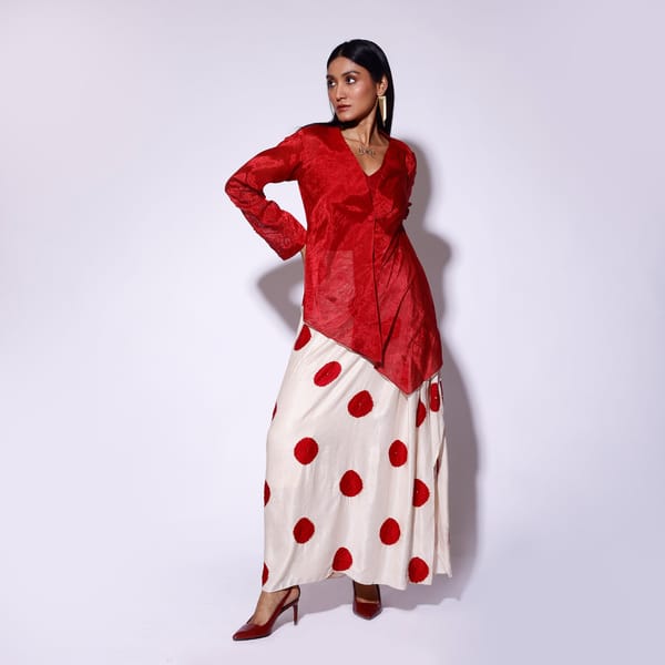 Tissue EmbroideWrap Top + Inner — Kritika Murarka