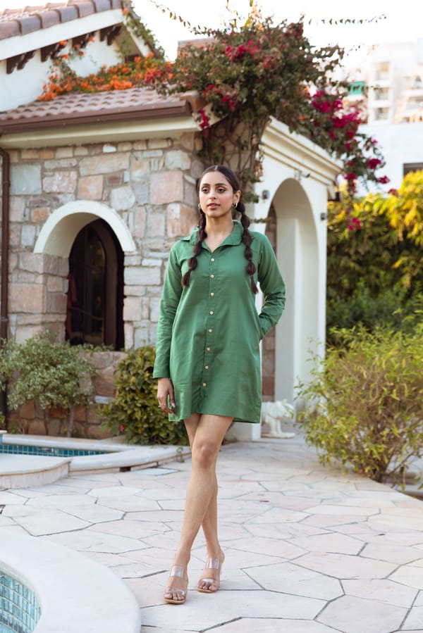 Verde Shirt Dress — SAJKE