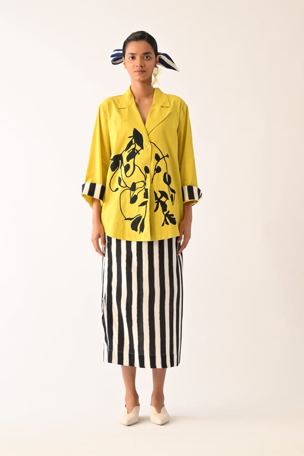 Mono Citrus Psyflora Applique Skirt Set — Ofrida