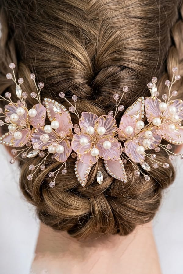 Blush Arcadia Floral Hair Clip — Beauty Spot Jewellery