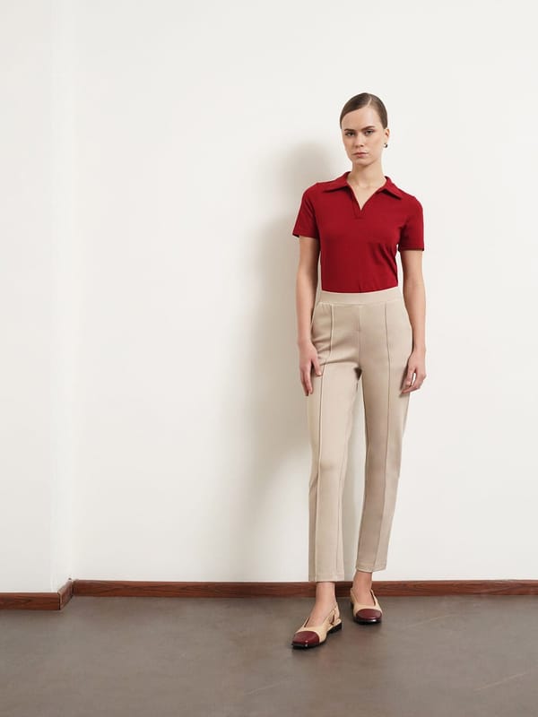 Off-White High-Rise Straight-Fit Trousers — Fable Street