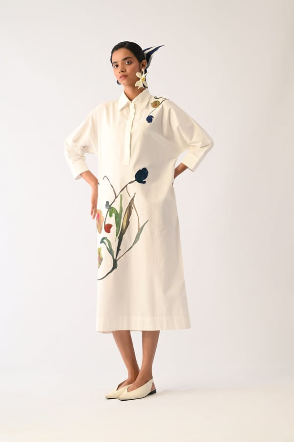 Botanica Ivory MH Applique Dress — Ofrida