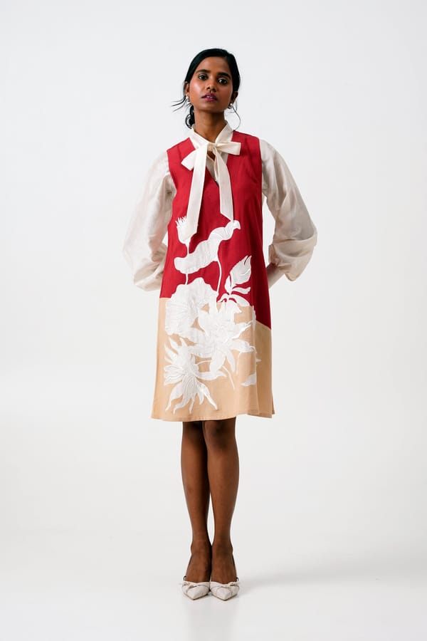 Shirt and Knee-Length Dress Co-ord Set with Neck Tie — Madder Much