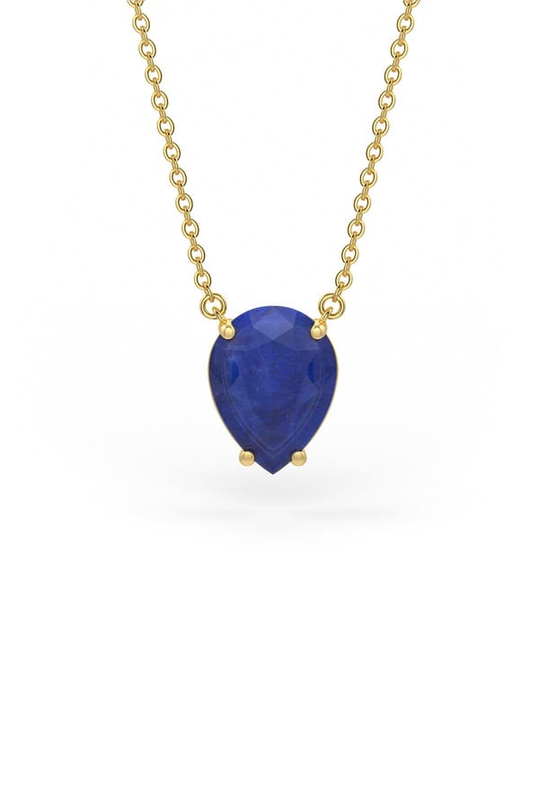 Dark Blue Moroccan Majesty Pendant With Chain — Miss Jo
