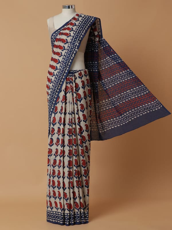 Hand Block Mango Motif Printed Cotton Mulmul — BINKS