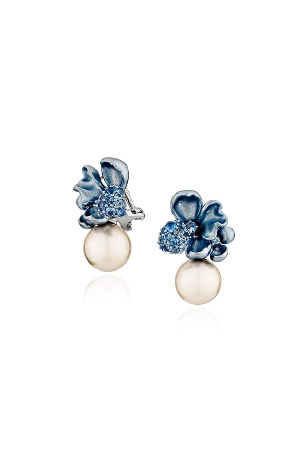Turquoise Floral Bloom Stud Earrings — Miss Jo
