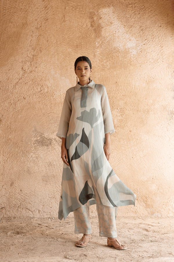 Prism Bud Rhino Grey Kurta Set — CLOS