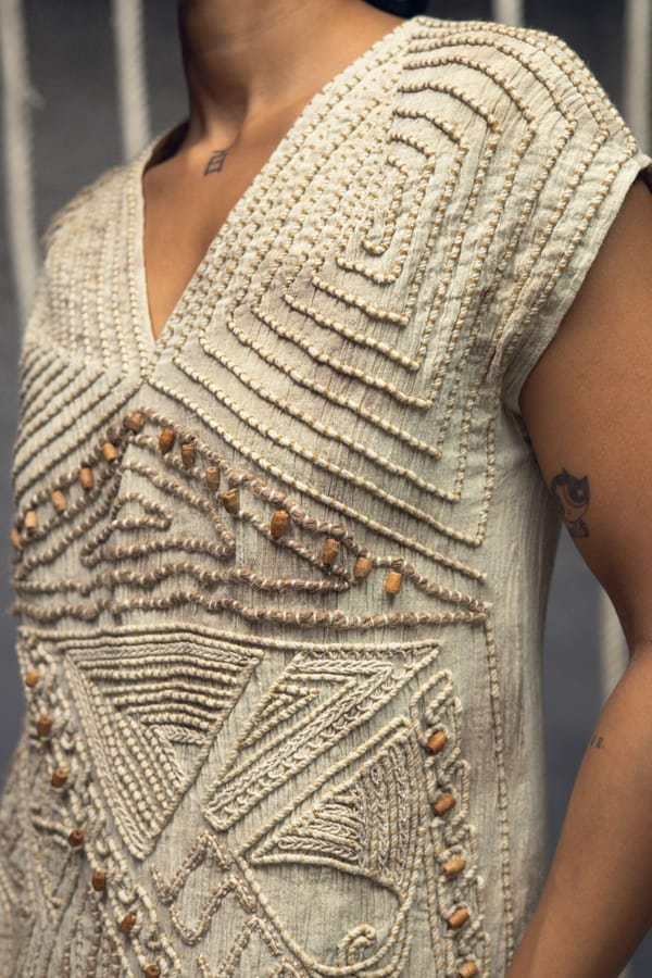 Crushed Embroidered Short Dress — Kritika Murarka