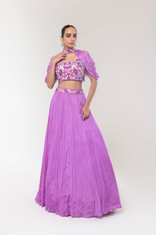 Lilac Lehenga Set — LIBAS CAFE