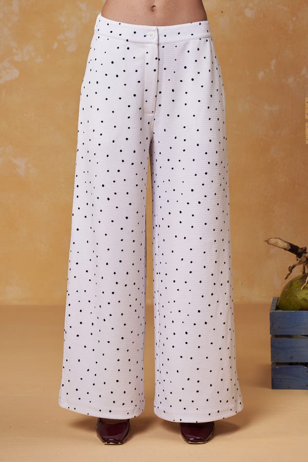 Polka Pace Wide Leg Pants — Muvazo
