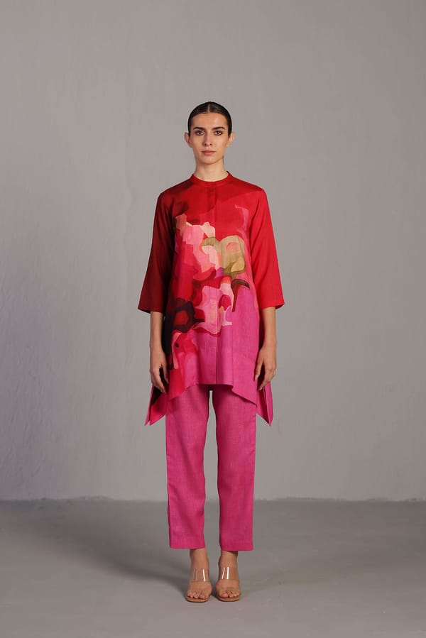 Diffuse Fuchsia Pink Kurta Set — CLOS