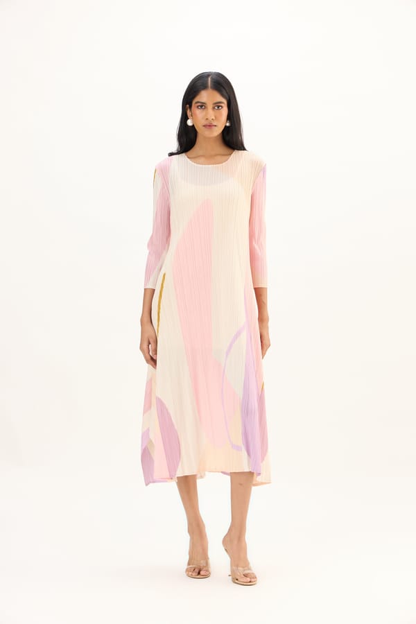 Trista Abstract Print Dress — Scarlet Sage