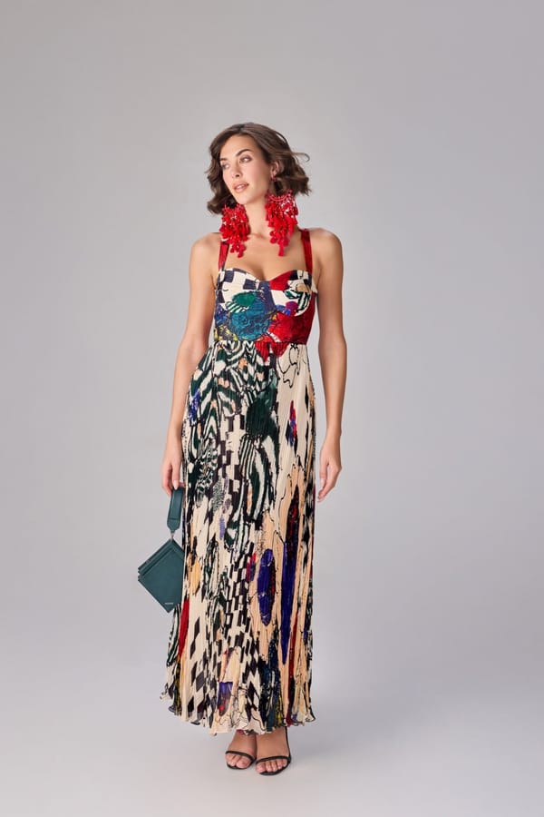 Multi Printed Sweetheart Bustier Maxi Dress — Saaksha and Kinni