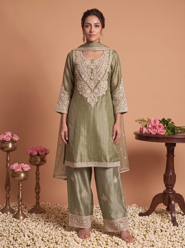 Kurta Salwar Dupatta Choga Set — DHARAYA