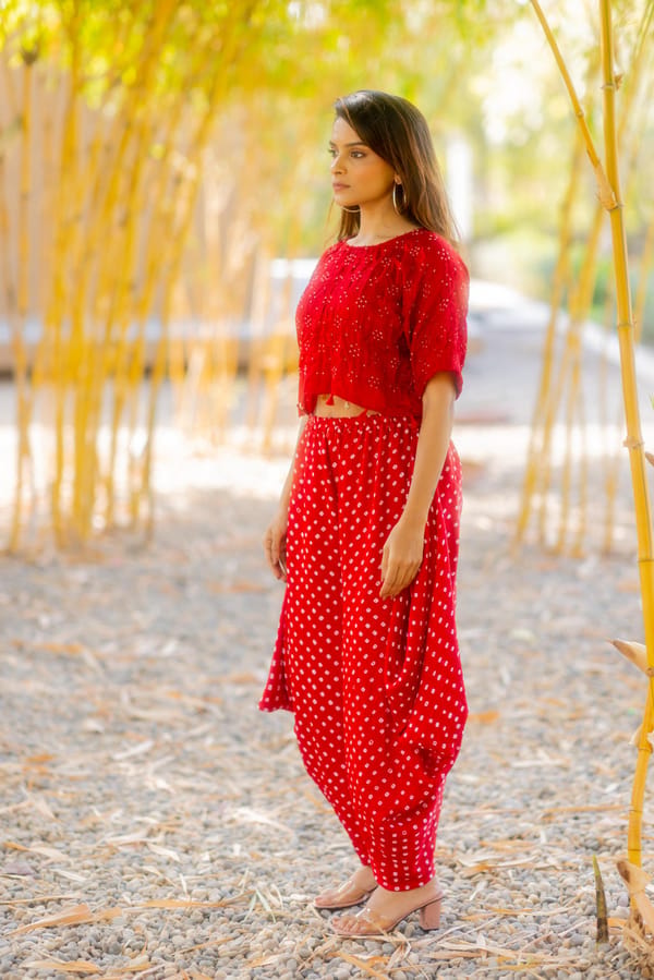 Red Crop Top with Tassels — DYELOGUE