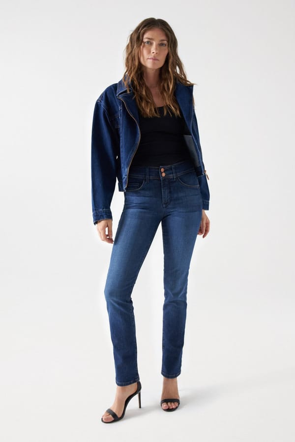 Medium Wash High-Rise Slim Bootcut Jeans — SALSA JEANS