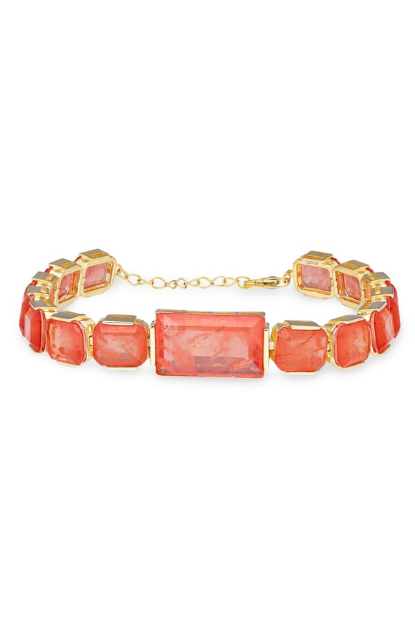 Orange Aztec Oasis Tennis Bracelet — Miss Jo