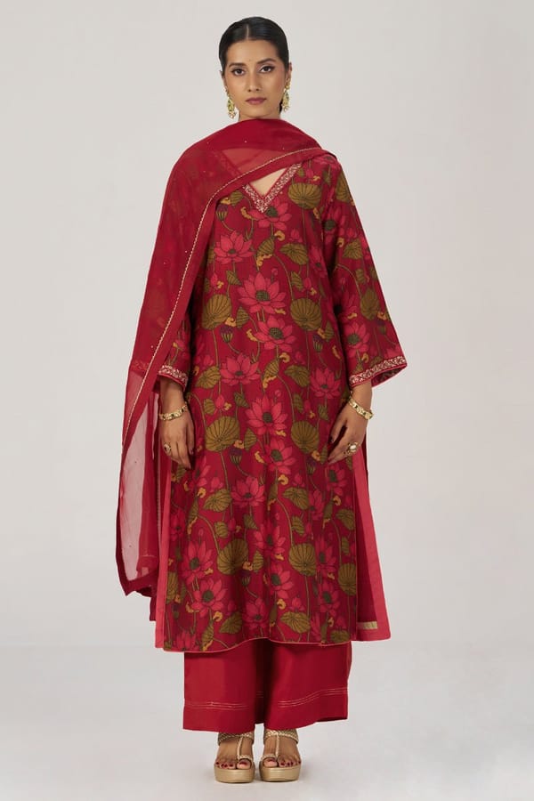 Scarlet Sage Festive Printed Kurta Set — Ganga Fashions Pvt Ltd