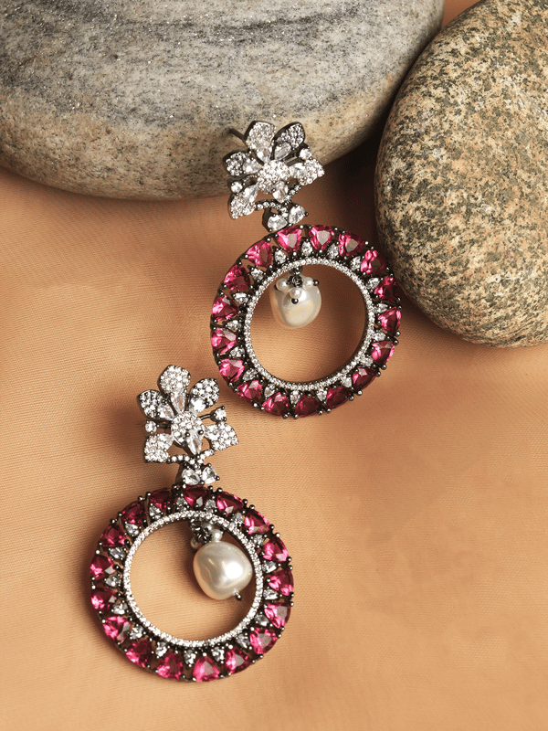 Designer Heavy AD Earrings — Cao Jewellery