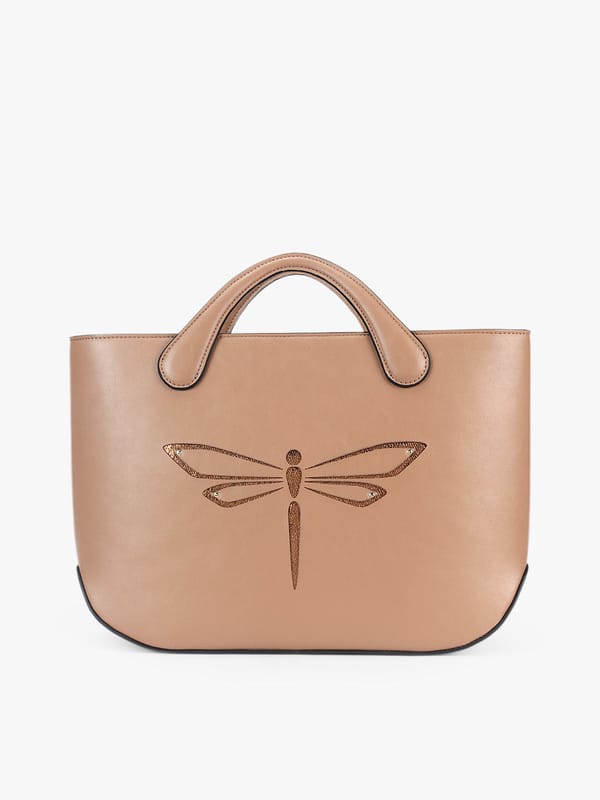 Playdate Dragonfly Tote - Beige and Gold Shimmer — The Gusto