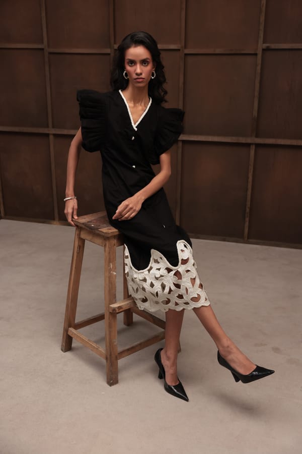 Midnight Cutout Midi Dress — Veera Wear