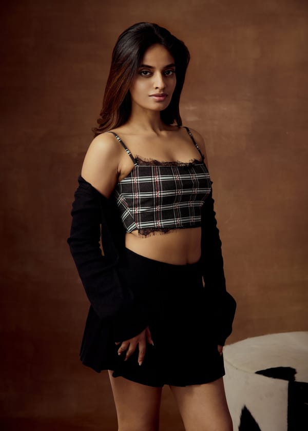 Raisa Black Lace Cami Crop Top with Crop Shurg — Lea Clothing