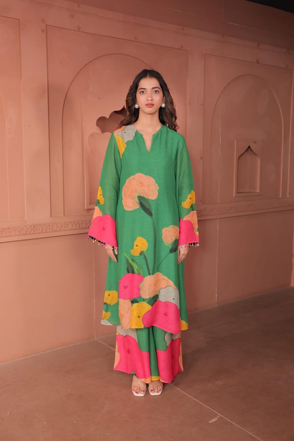 Pankhudi - A-Line Kurta Set — Surkh Syahi