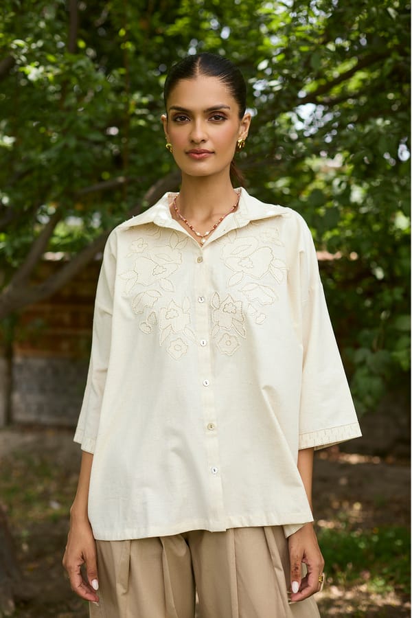 Floral Applique Top — INCHING INDIA