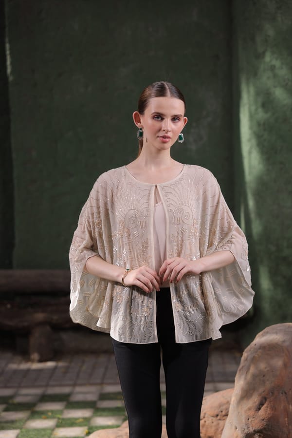 Champagne Embroidered Shrug — EDITION II