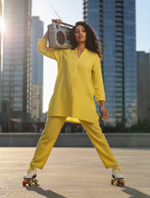 Lime Slub Texture Relax Fit Co-Ord Set — Truebrowns