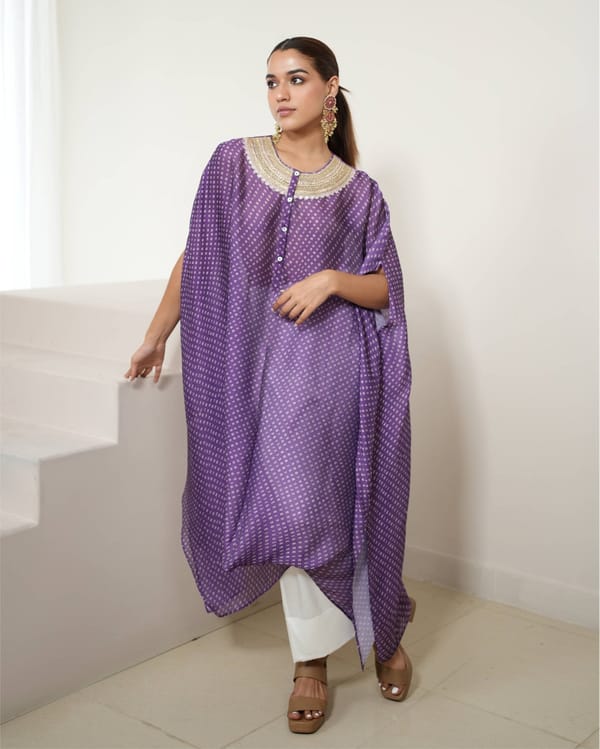 Mixology Bandhej Kurta Set-(Round Neck) — Mayura Kumar