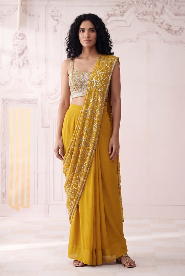 Mustard Saree — Basanti Kapde aur Koffee