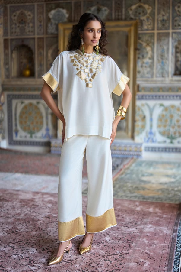 Gota Ribbon Applique Straight Pant — Dash and Dot