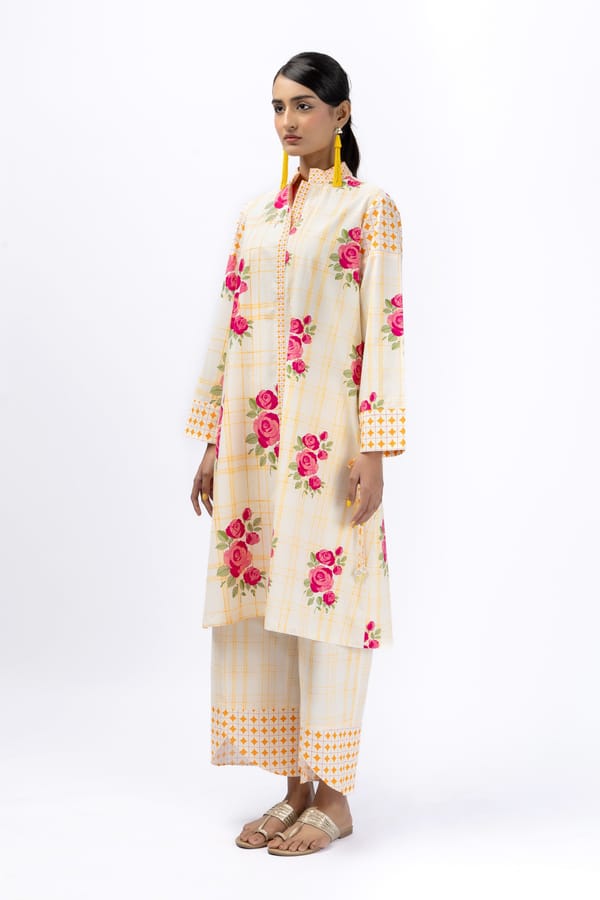Roses Long Shirt + Tulip Pant Set — Jungle Marigold