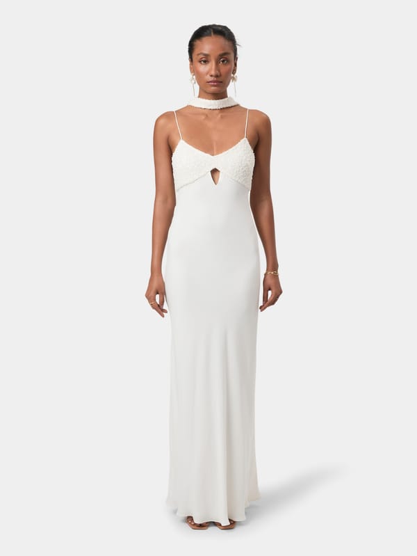 Amal Embellished Keyhole Gown — Beyond