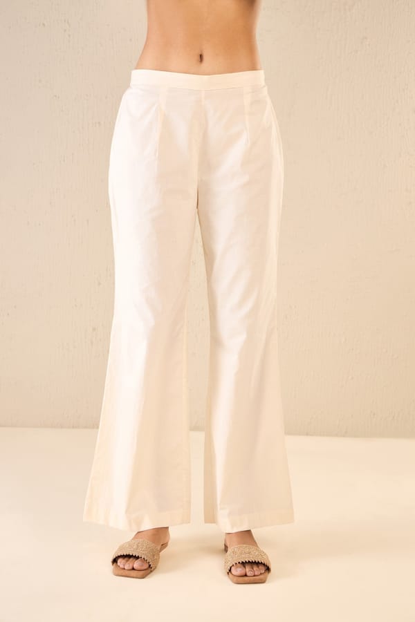 Ivory Flair Cotton Pants — SHIVANI BHARGAVA