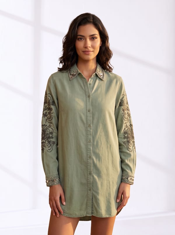 Oversized Denim Shirt Dress — THE LUXURY DRESSING