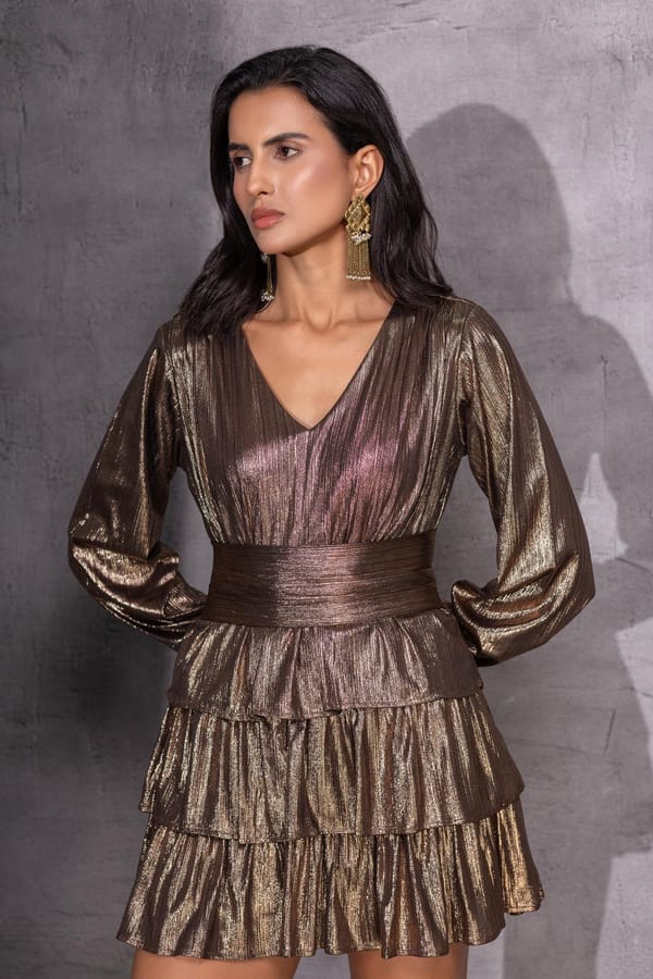 Bronze Tier Mini Dress — Design By Queen Bee