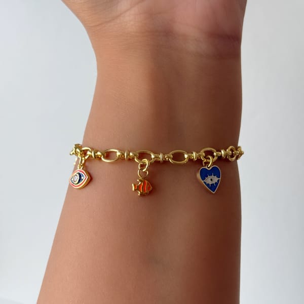 Evil Eye Pre-Made Charm Bracelet — The Charm Shop