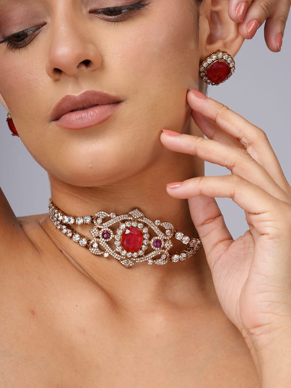 Ruby Tennis Necklace Set — Cao Jewellery