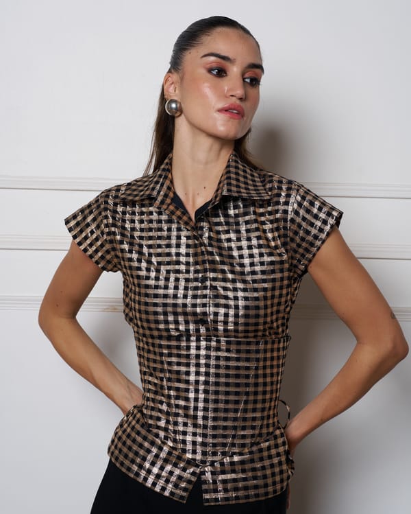 Swarn Chanderi Shirt — Weaving Cult