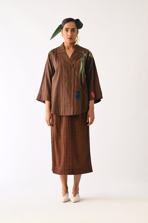 Brown Midi Skirt — Ofrida
