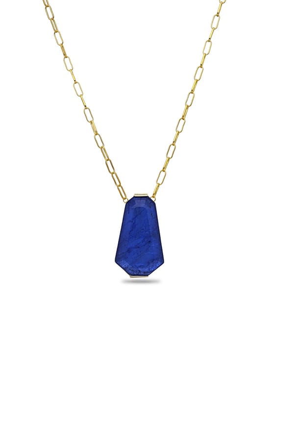 Dark Blue Desert Dunes Pendant With Chain — Miss Jo