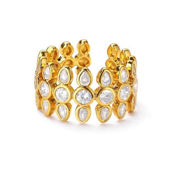Pear Cut Cluster Statement Ring, Mirella — Inaya Accessories