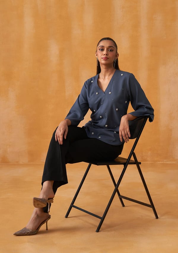 Flora Top (Grey) — AMOSHI