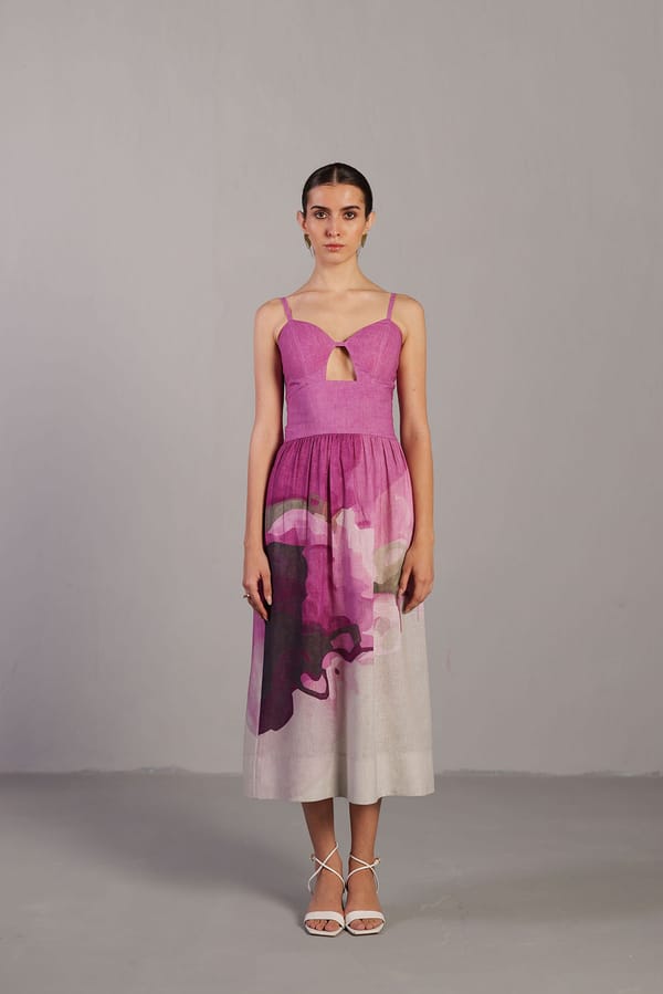 Diffuse Beetroot & Light Grey Dress — CLOS